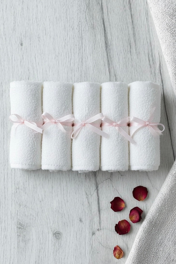 Organic Bamboo Face Towels Set of 5