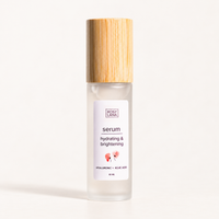 Rosy Lana Brightening Hyaluronic Serum 60 mL on a warm white background